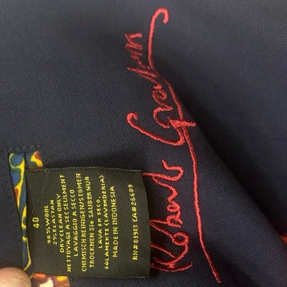 Robert Graham Men's Wool Blazer Sport Coat Navy with CPaisley Lining EUC Size 40 - Picture 6 of 7